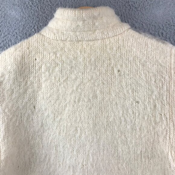 Vintage Hilda Ltd Full Zip Icelandic Ivory Wool Geometric Sweater Women’s M - Picture 4 of 15